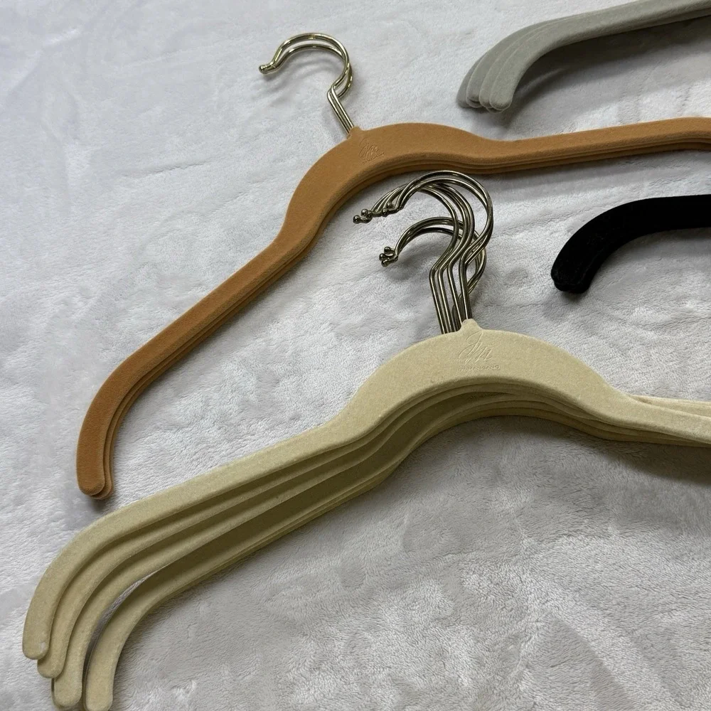 Lot 57 Joy Mangano Velvet Clothes Hangers Mixed Colors Gold Hooks